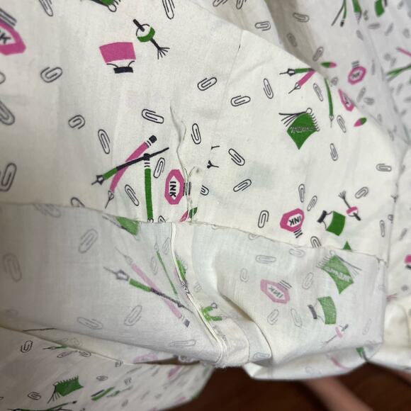 Vintage 1950s‎ Novelty Print Ric Rac Teacher Secretary Dress // Size Small - Picture 8 of 9